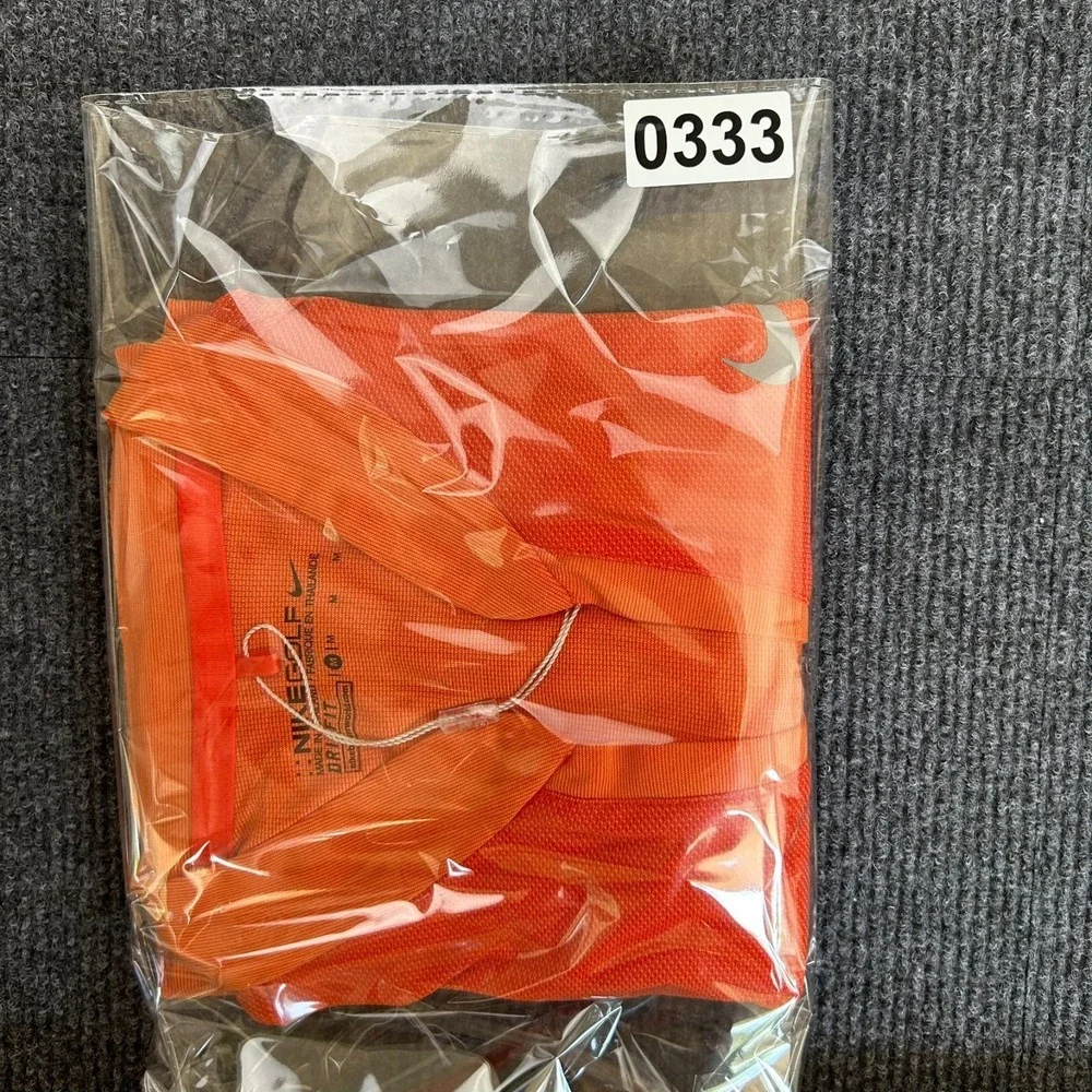 NIKE Golf Dri-Fit Women's Shirt Medium Short Sleeve V-Neck Orange Sporty Stretch - Picture 8 of 8